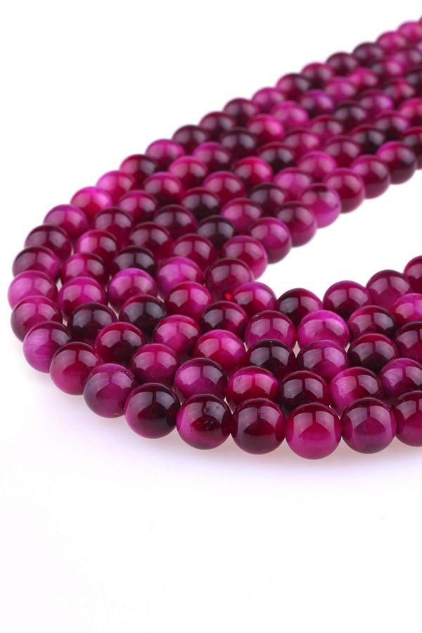 6 MM Pembe Kaplangözü Taşı Dizi - DZ3930-P - Image 1