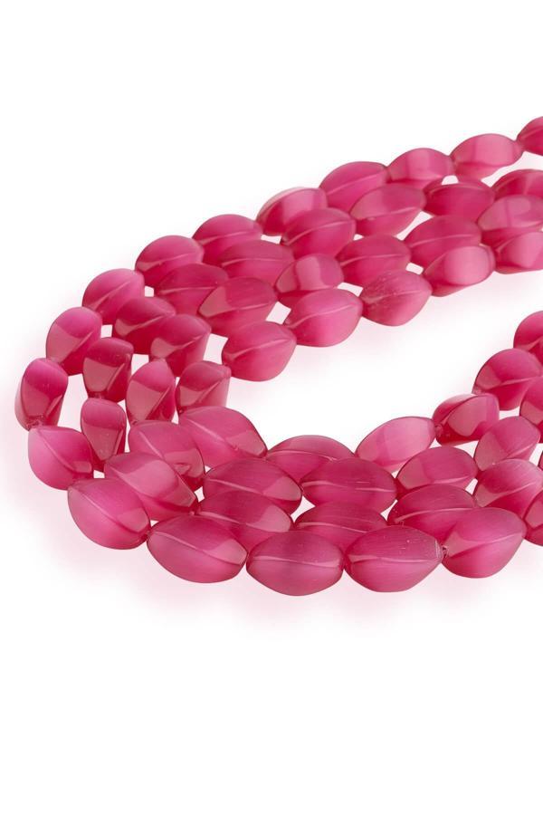 7X10 MM Pembe Kedi Gözü Taşı Dizi - Image 1