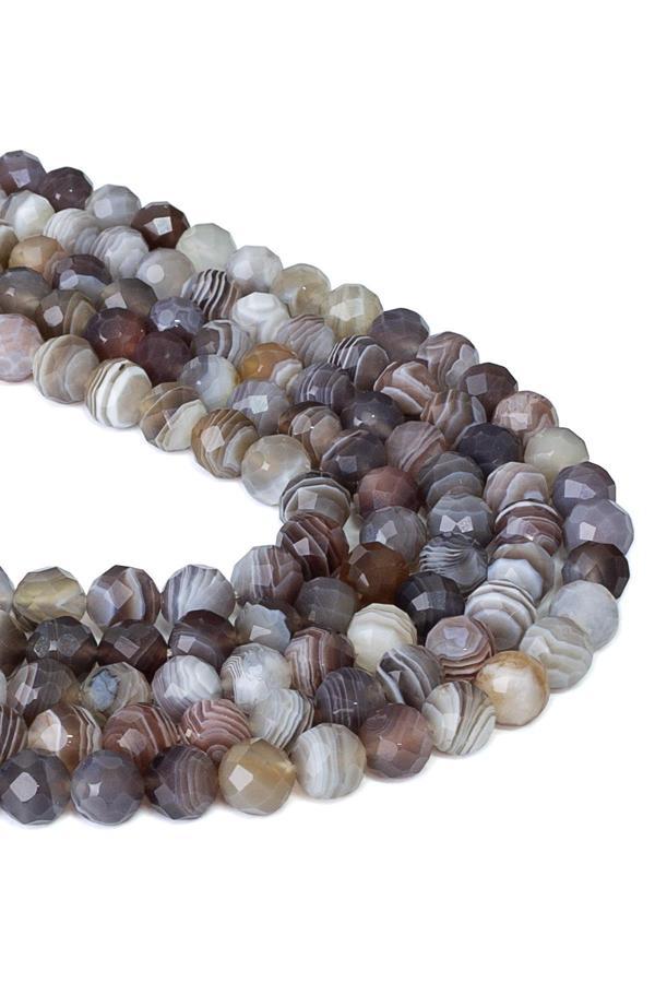 8 MM Faset Kesim Botswana Akik Taşı Dizi - Image 1