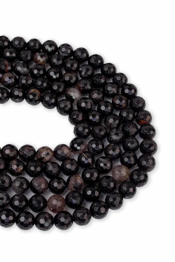 8 MM Faset Siyah Turmalin Taşı Dizi - Image 1