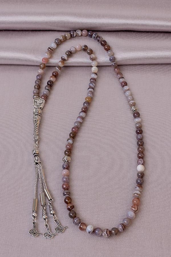 99'lu Botswana Akik Taşı Tesbih - Image 1