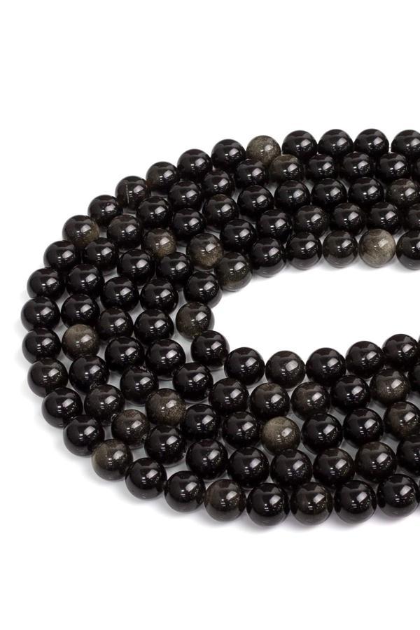 6 MM Obsidyen Taşı Dizi - DZ2859 - Image 1