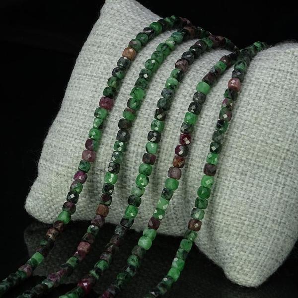 4X4 MM Faset Kesim Ruby Zoisit ( Anyolit ) Taşı Dizi - DZ3057 - Image 1