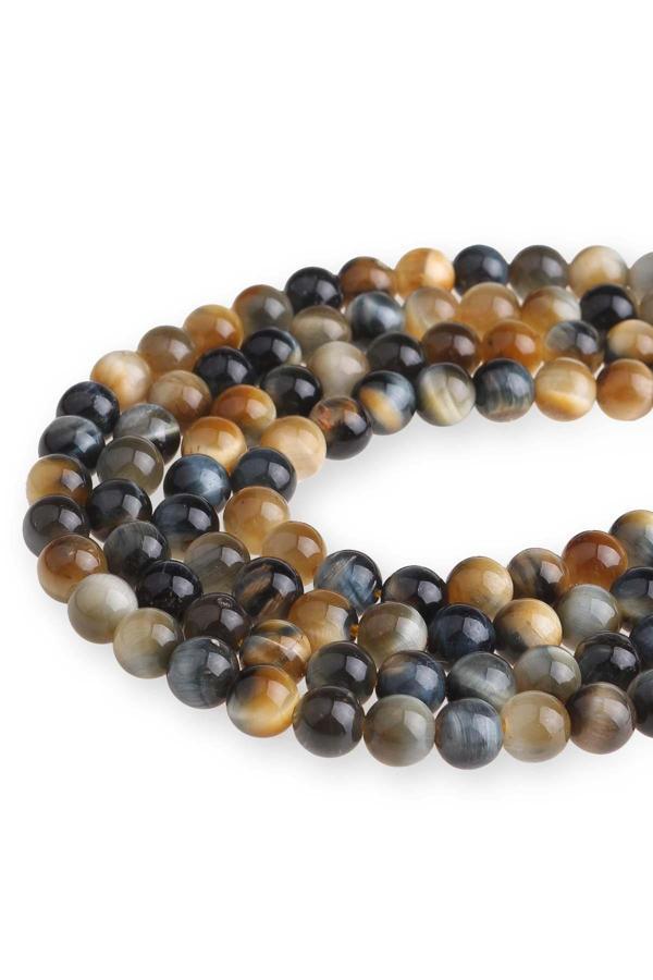 6 MM Renkli Kaplan Gözü Taşı Dizi - Image 1