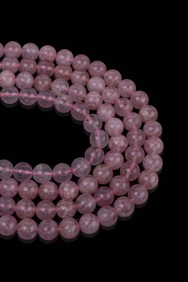 8 MM Çilek Kuvars Taşı Dizi - Image 1