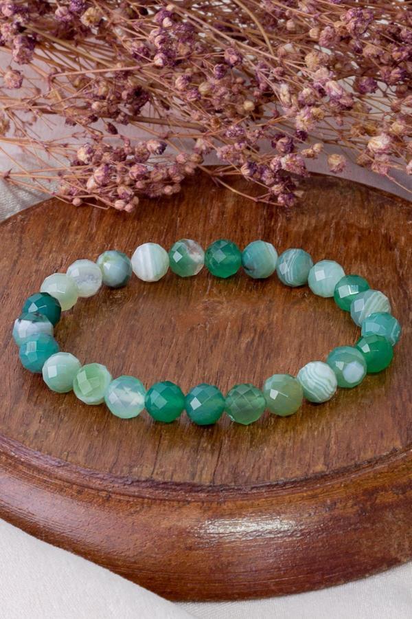 Yeşil Akik Taşı Doğal Taş Bileklik - Image 1