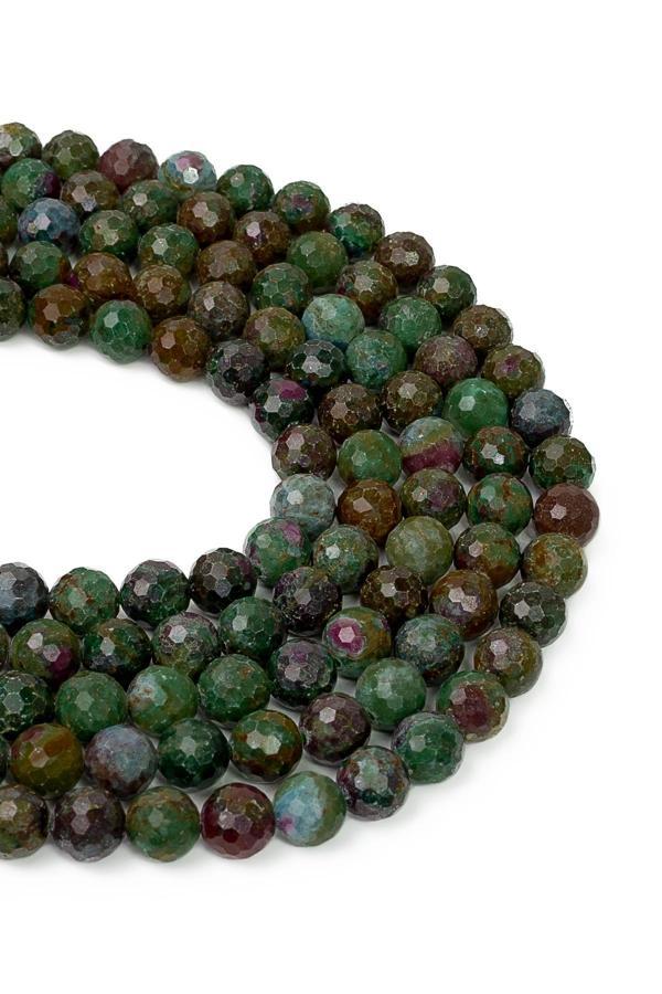 8 MM Faset Kesim Ruby Zoisit (Anyolit) Taşı Dizi - Image 1