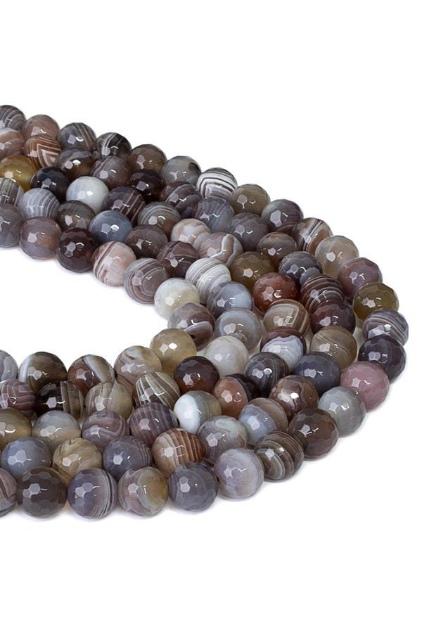 8 MM Faset Kesim Botswana Akik Taşı Dizi - Image 1