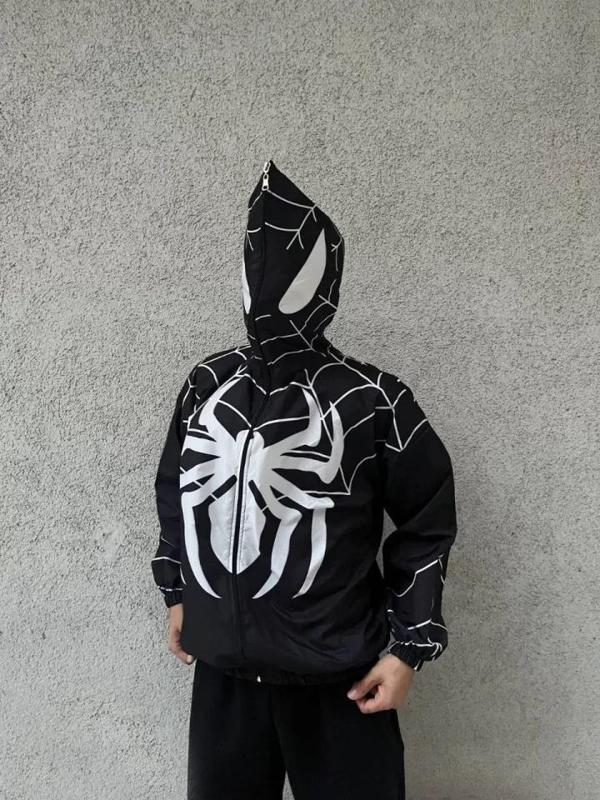 MDB Unisex Uzun Kollu Kapşonlu Rüzgarlik  iyah - Image 1