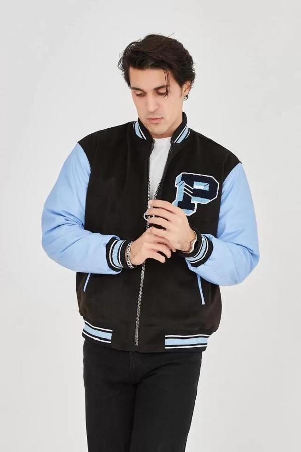 MDB Erkek İçten Elyaf Ve Astarlı Kolları uni Deri Ceket  avi - Image 1