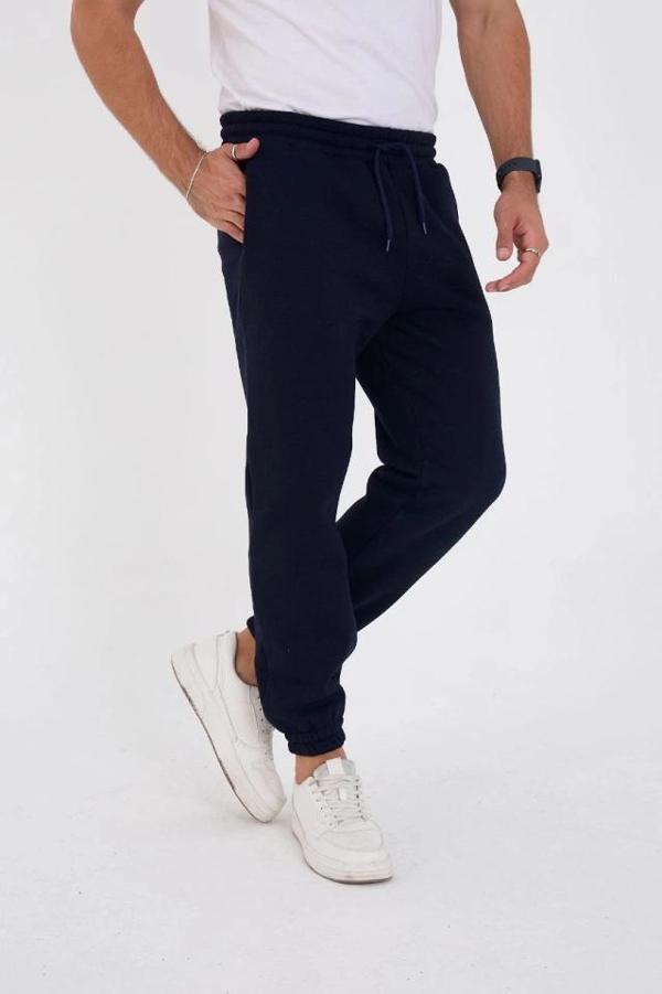 MDB Unisex Kışlık Üç İplik astikli Eşofman Pantolon  acivert - Image 1