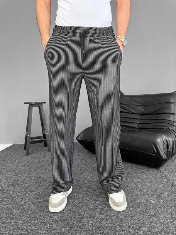 MDB u Yolu Çizgili Cepli Pantalon  iyah - Image 1