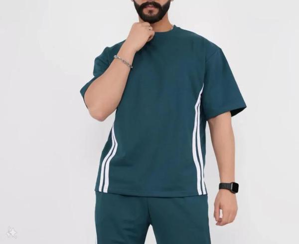 MDB Unisex Oversize Yanları Şeritli Thirt  Cam Göbeği - Image 1