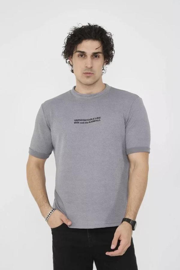 MDB Unisex Bisiklet Yaka lim Fit Thirt Gri - Image 1