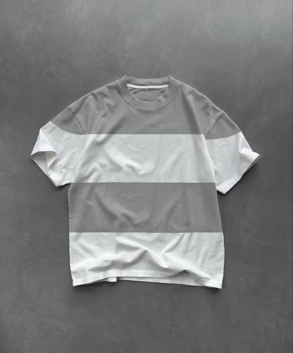 MDB Unisex Bisiklet Yaka Parçalı Thirt  Gri - Image 1