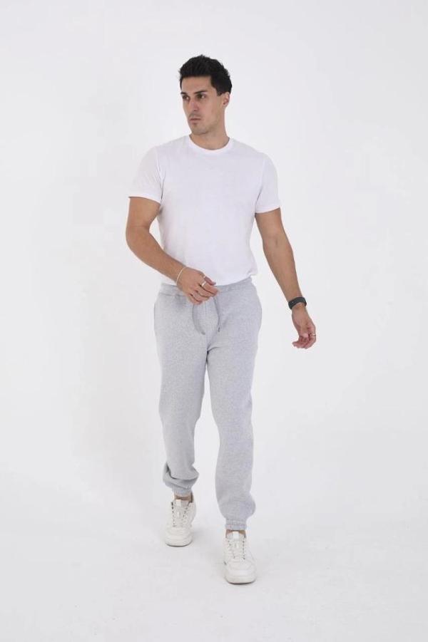 MDB Unisex Kışlık Üç İplik astikli Eşofman Pantolon  Gri - Image 1