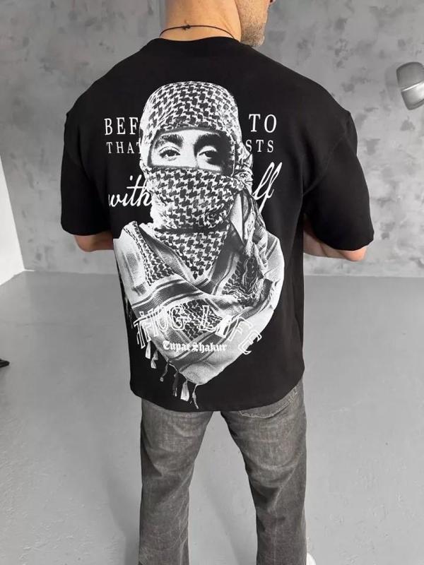 MDB Unisex Baskılı Oversize Thirt  iyah - Image 1