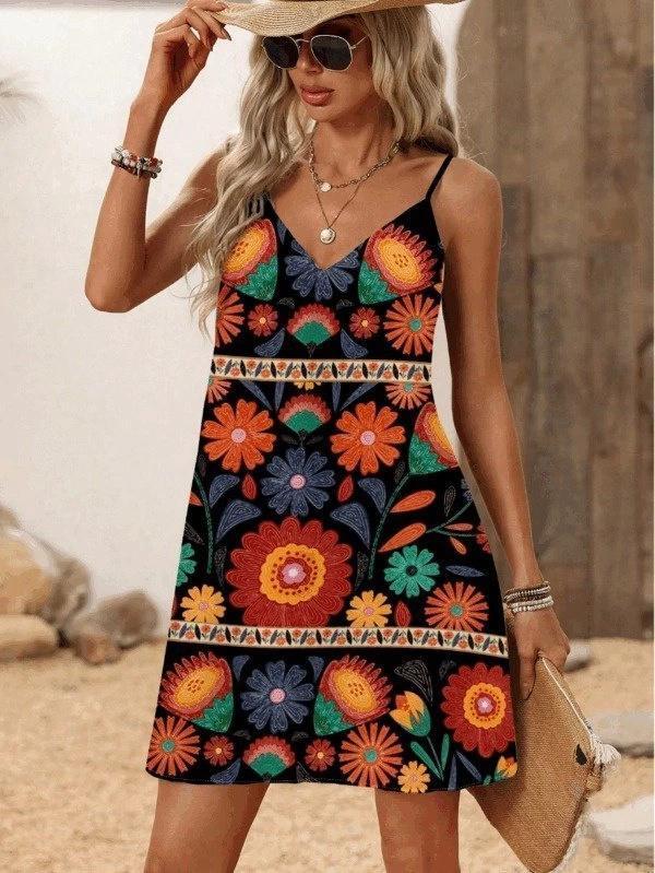 MDB Kadın Ip Askılı V Yakalı Süprem Elbise - Image 1