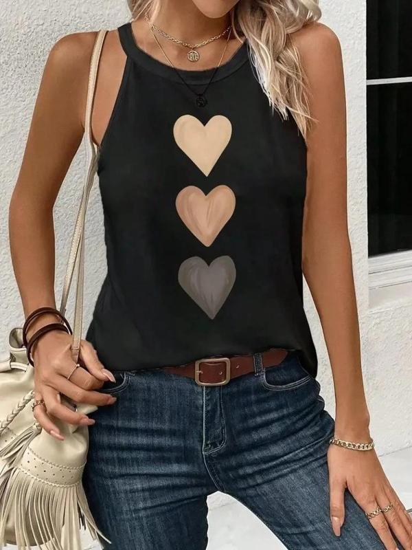 MDB Kadın Omuzlardan Açık Boyundan Askılı Kalp Baskılı Viskon Bluz - Image 1