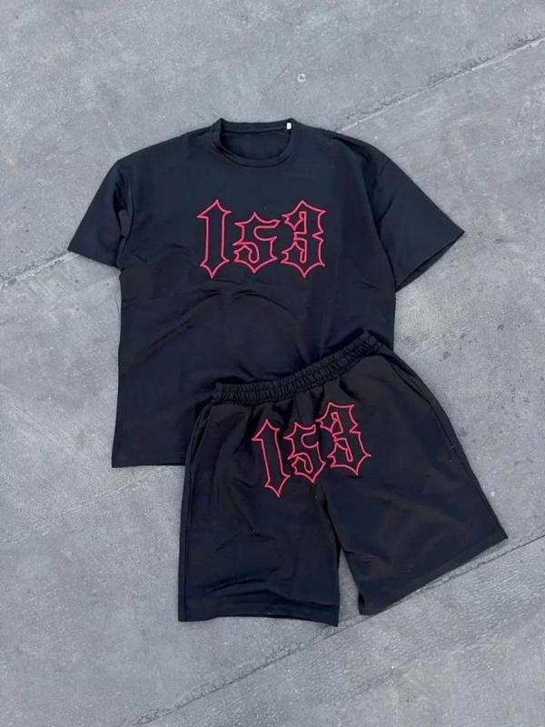 MDB Erkek Nakış İşlemeli Şortlu Takım  iyah - Image 1