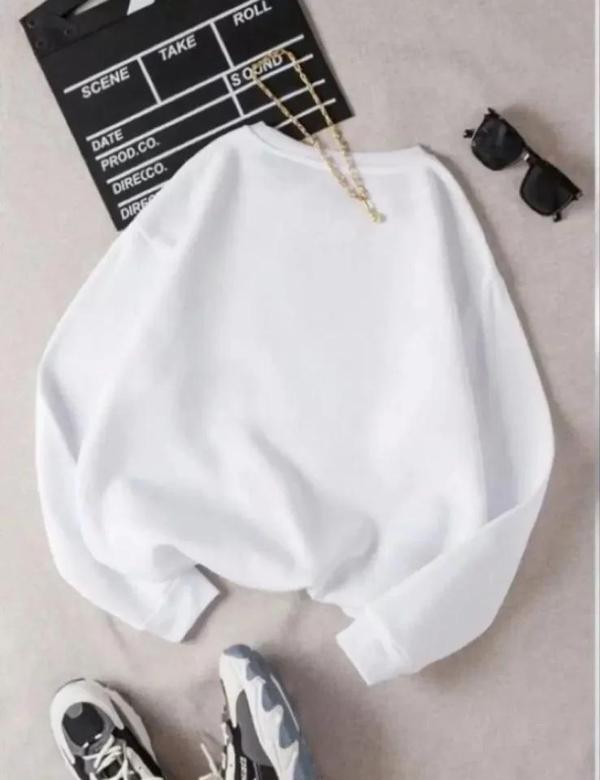 MDB Üç İplik Biskilet Yaka Basic weathirt  Beyaz - Image 1