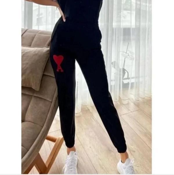 MDB Unisex İki İplik Baskılı Oversize Eşofman Altı  iyah - Image 1