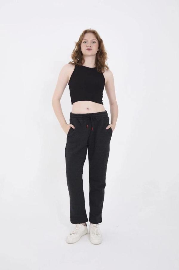 MDB Unisex Üç İplik Basic Eşofman Pantolon  Antrasit - Image 1