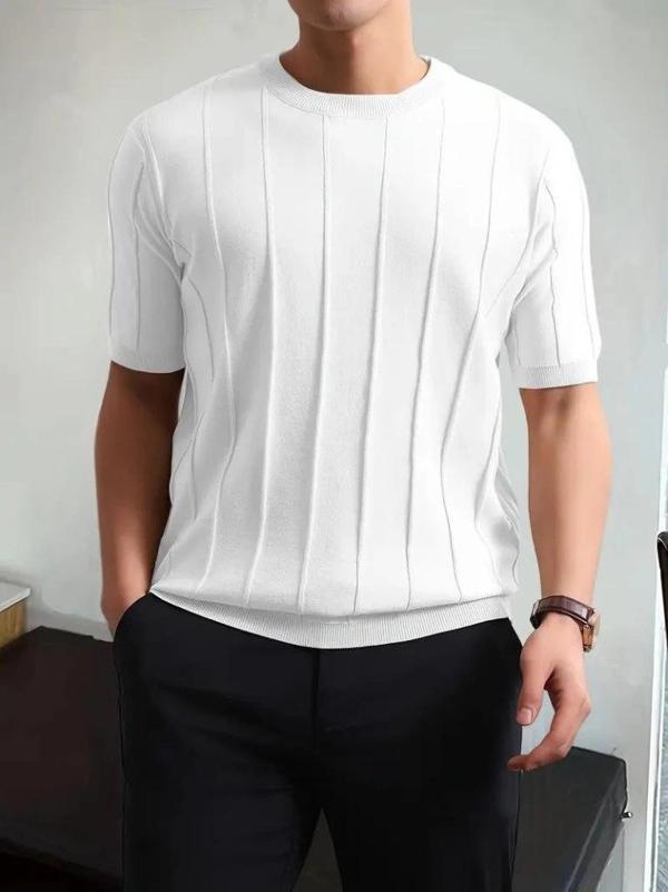 MDB Erkek Kısa Kollu Bisiklet Yaka çizgili Triko Tshirt - Image 1