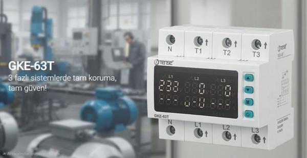 TENSE Trifaze Gerilim ve Akım Koruma Rölesi (63A) - Image 1