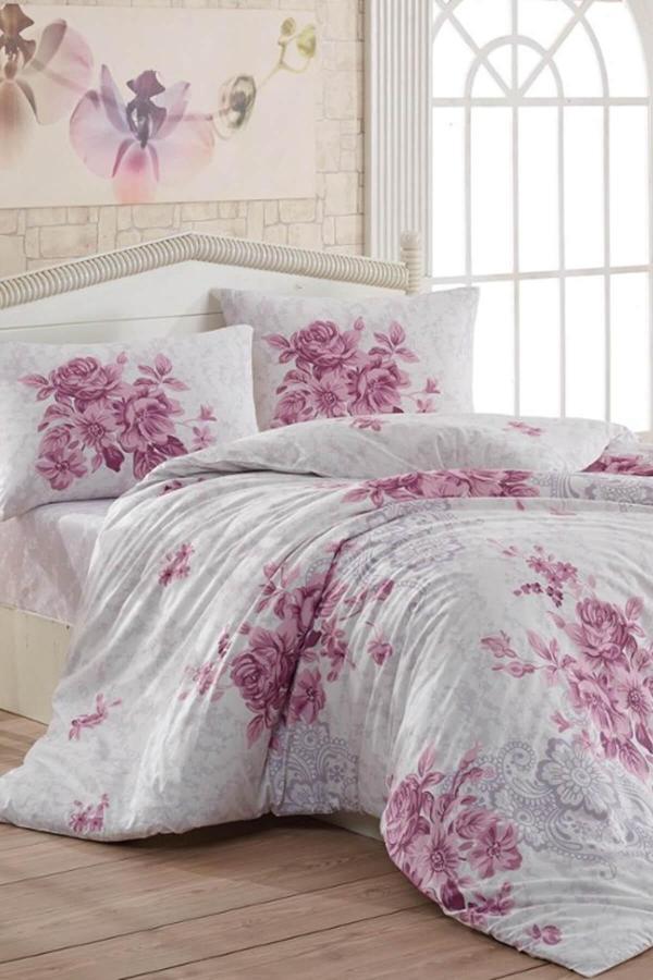 Kristal Ranforce Tek Kişilik Nevresim Takımı Henna Mürdüm - Image 1