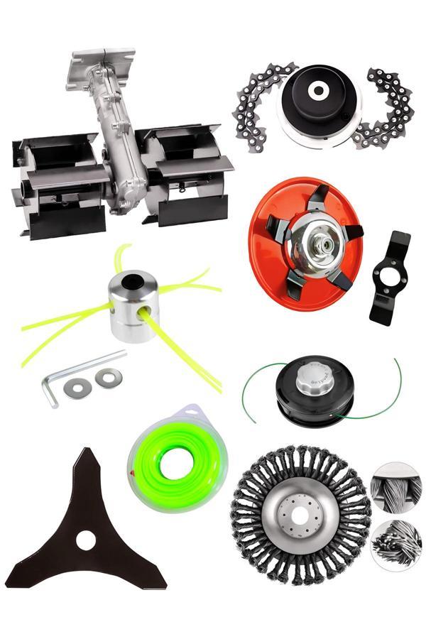Benzinli Tırpan Paletli Çapalama Aparatı 26 MM 9 Diş + 7 Li Lüks Bahçivan Seti - Image 1