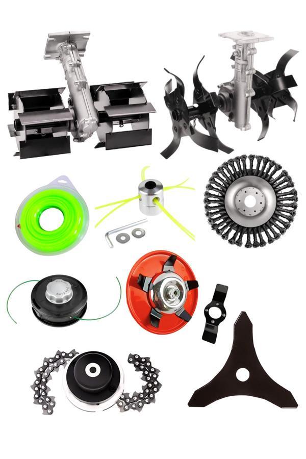 Benzinli Tırpan Çift Çapalama Aparatı 26 MM 9 Diş + 7 Li Bahçivan Seti - Image 1