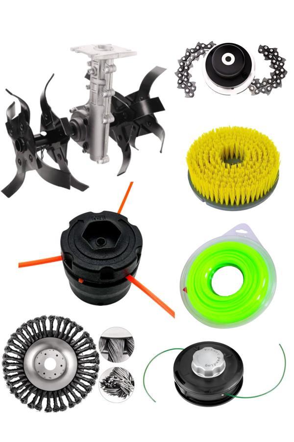 Benzinli Tırpan Akrep Çapalama Aparatı 26 MM 9 Diş + 6 Lı Lüks Bahçivan Seti - Image 1