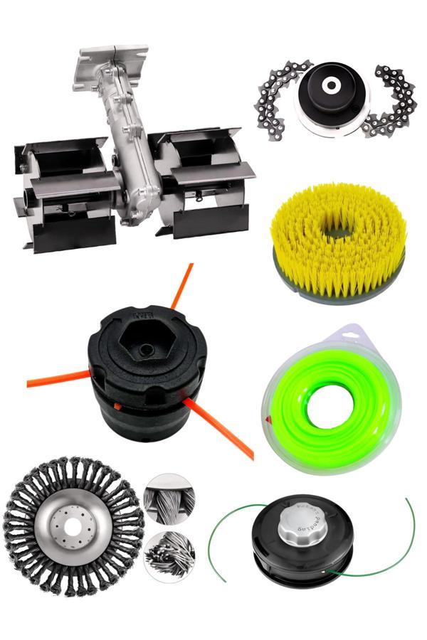 Benzinli Tırpan Paletli Çapalama Aparatı 26 MM 9 Diş + 6 Lı Lüks Bahçivan Seti - Image 1
