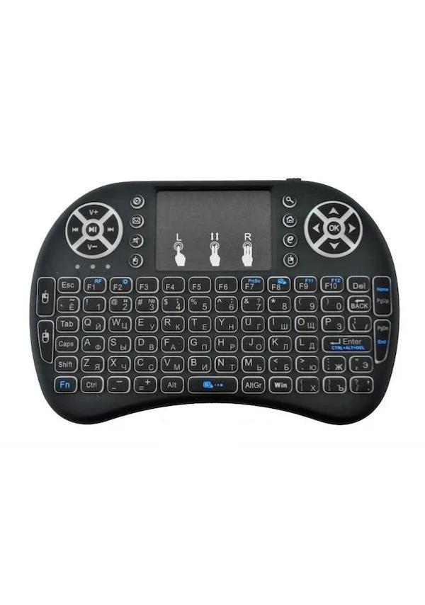 Smart Tv Box Ps3 Uyumlu Kablosuz Dokunmatik Işıklı Şarjlı Touchpadli Mini Q Klye - Image 1