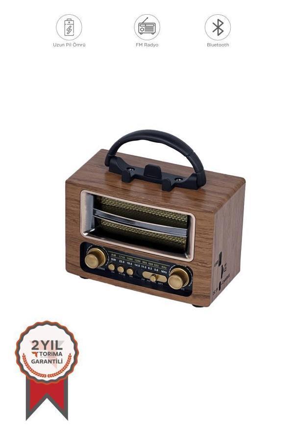Torima Ns-02 Wooden Nostajik Radyo Bluetooth Hoparlör  - Image 1