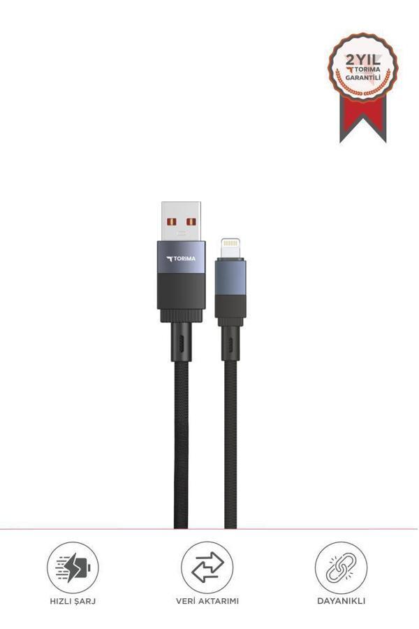 Torima U18 Siyah USB İle Lightning Şarj ve Data Kablosu - Image 1