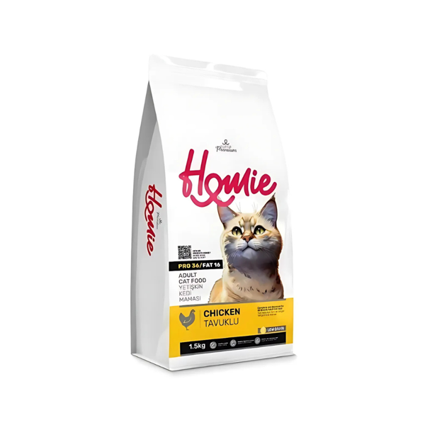 Homie Süper Premium Düşük Tahıllı Tavuklu Yetişkin Kedi Maması 1.5 Kg (3 Adet) - Image 1