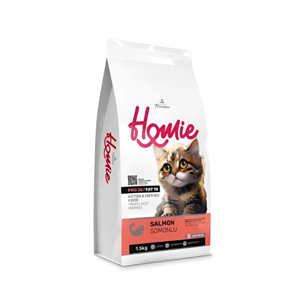 Homie Süper Premium Düşük Tahıllı Mother & Kitten Somonlu Yavru Kedi Maması 1.5 Kg (3ADET) - Image 1