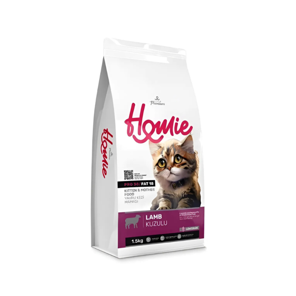 Homie Süper Premium Düşük Tahıllı Mother & Kitten Kuzu Etli Yavru Kedi Maması 1.5 Kg (3 Adet) - Image 1