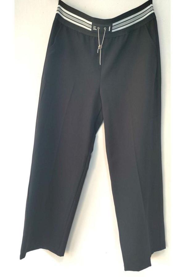 Akkanat Butik Kadın Büyük Beden Beli Lastikli Bol Paça Pantolon - Image 1