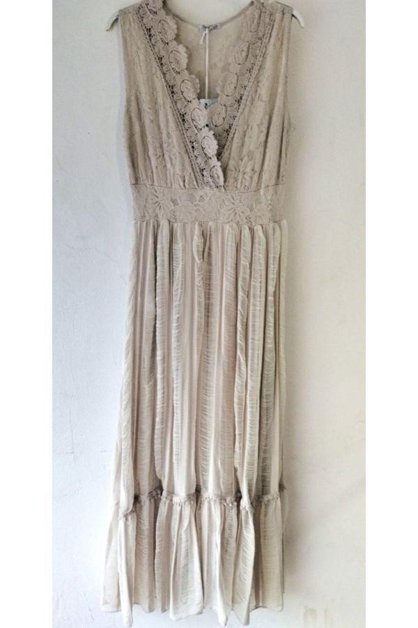 Akkanat Butik Kadın Kolsuz Güpür Elbise - Image 1