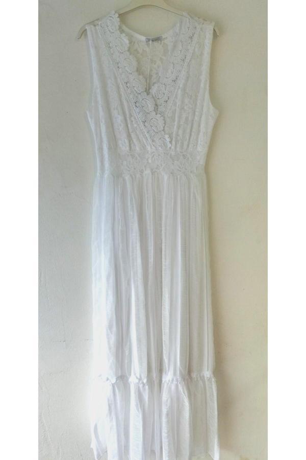 Akkanat Butik Kadın Kolsuz Güpür Elbise - Image 1