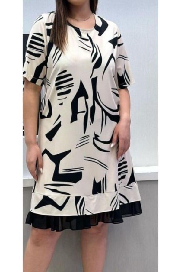 Akkanat Butik Kadın Kısa Kol Cepli Şık Elbise - Image 1