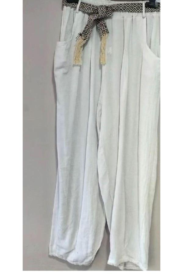 Akkanat Butik Kadın Cepli Kemerli Pantolon - Image 1