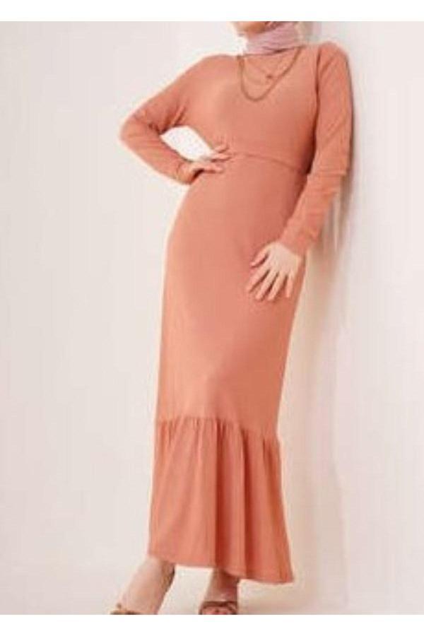 Akkanat Butik Bürümcük Kuşaklı Elbise - Image 1