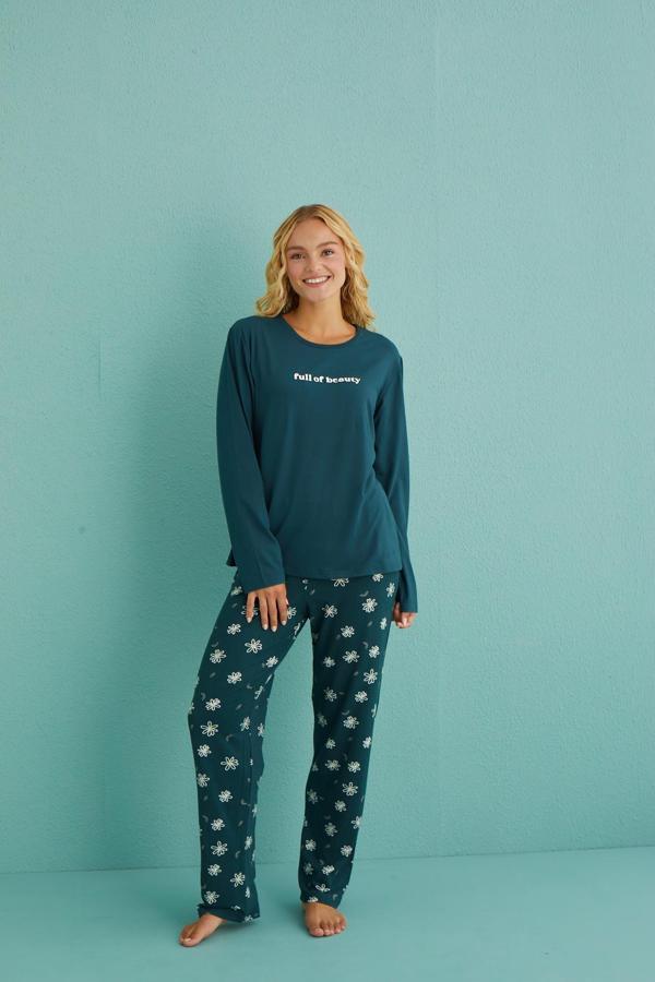 Gd Goldoremi 50902-46 Kadın Full Of Beauty Uzun Kol Pijama Takım - Image 1