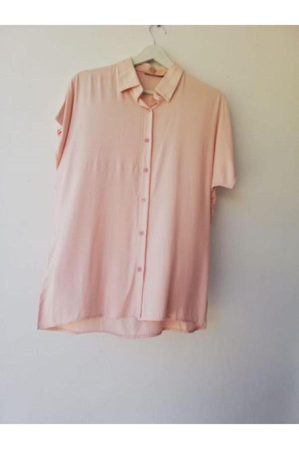 Akkanat Butik Kadın Desenli Kısa Kol Gömlek - Image 1