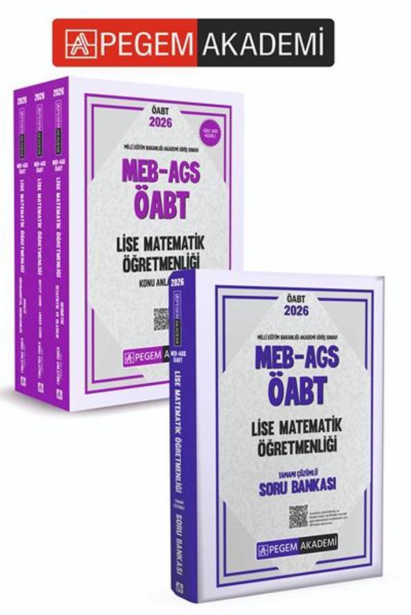 PEGEM AKADEMİ  2026 MEB AGS ÖABT Lise Matematik Öğretmenliği Konu Anlatımlı (3 kitap) + 2026 MEB AGS - Pegem Akademi Yayıncılık - Image 1