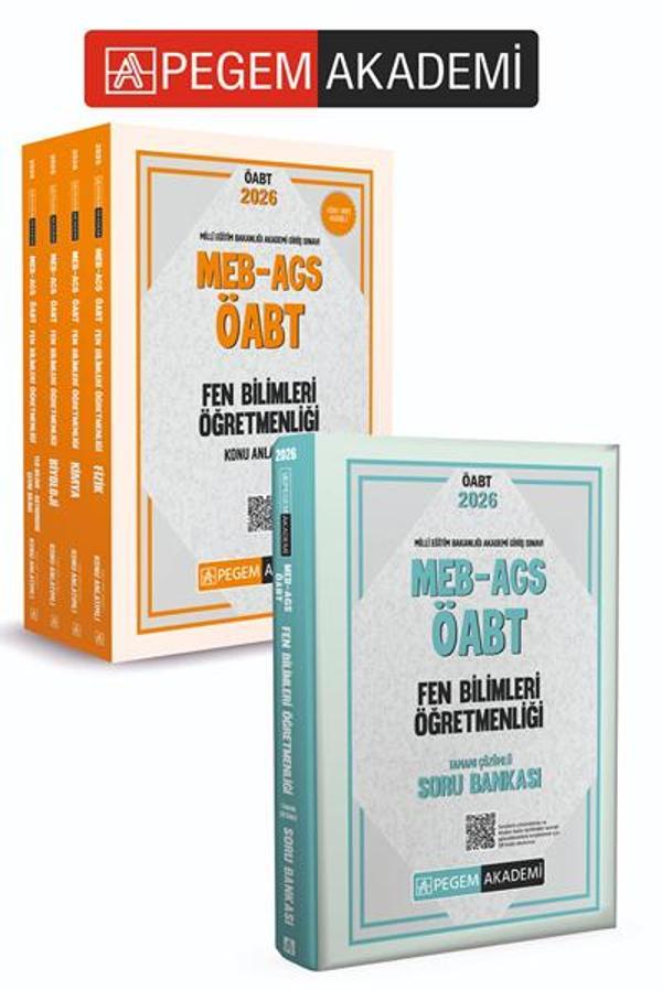 PEGEM AKADEMİ 2026 MEB AGS ÖABT Fen Bilimleri Öğretmenliği Konu Anlatımlı Modüler Set (4 Kitap) + 20 - Pegem Akademi Yayıncılık - Image 1